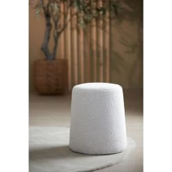 Poef Lauryn - Wit Bouclé - Ø39cm -ZitMeester ComfortDesign 1000082949 0101