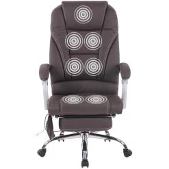 Clp Bureaustoel Pacific Leder Met Massagefunctie Bruin -ZitMeester ComfortDesign 1000083182 0101