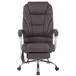 Clp Bureaustoel Pacific Leder Met Massagefunctie Bruin -ZitMeester ComfortDesign 1000083182 0102