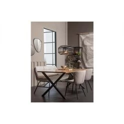 WOOOD Lucy Eetkamerbankje - Bouclé - Off White - 87x150x67 -ZitMeester ComfortDesign 1000084221 0102