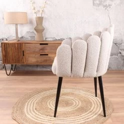 DS4U® Flower Eetkamerstoel Bouclé - Stof - Taupe -ZitMeester ComfortDesign 1000085090 0103