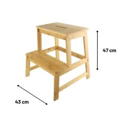 Orange85 Kruk Bamboe Keuken Krukje Opstapkrukje Houtlook -ZitMeester ComfortDesign 1000085109 0110