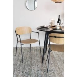 Rein Living Jolien Armstoel - Zwart/Hout - Set Van 2 -ZitMeester ComfortDesign 1000087448 0101