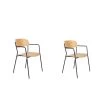 Rein Living Jolien Armstoel - Zwart/Hout - Set Van 2 2 Rein Living Jolien Armstoel - Zwart/Hout - Set Van 2 -ZitMeester ComfortDesign 1000087448
