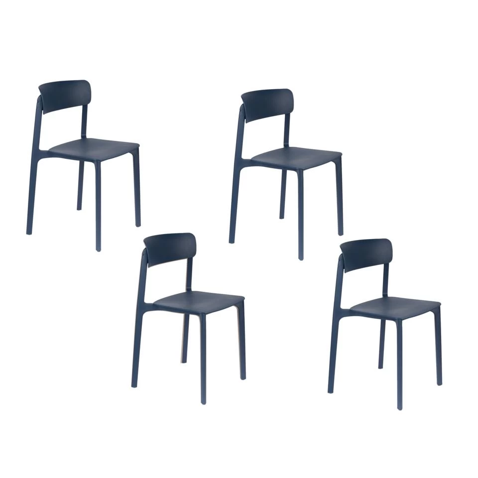 Rein Living Clive Eetkamerstoel - Donkerblauw - Set Van 4 3 Rein Living Clive Eetkamerstoel - Donkerblauw - Set Van 4