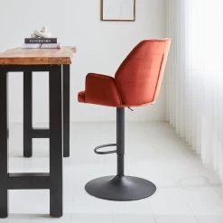 Barkruk Novan Velvet Koper - Zithoogte 68 Cm - Stof - Koperkleurig -ZitMeester ComfortDesign 1000089169 0101