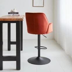 Barkruk Novan Velvet Koper - Zithoogte 68 Cm - Stof - Koperkleurig -ZitMeester ComfortDesign 1000089169 0102