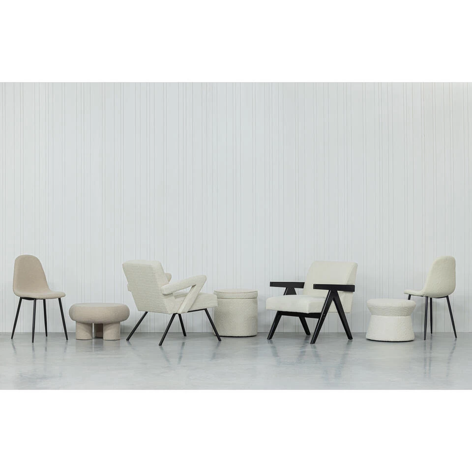 WOOOD Rowan Poef - Boucle - Naturel - 40x52x52 5 WOOOD Rowan Poef - Boucle - Naturel - 40x52x52 - Image 3