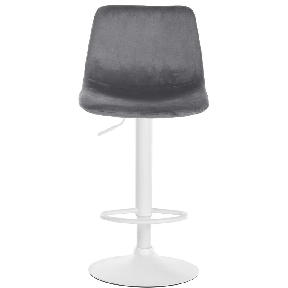 CLP Barkruk Divo Fluweel Wit Frame Grijs 5 CLP Barkruk Divo Fluweel Wit Frame Grijs - Image 3