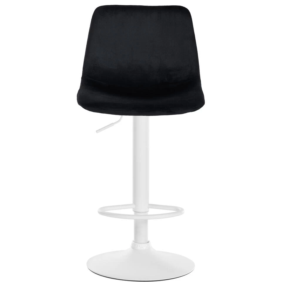 CLP Barkruk Divo Fluweel Wit Frame Zwart 5 CLP Barkruk Divo Fluweel Wit Frame Zwart - Image 3