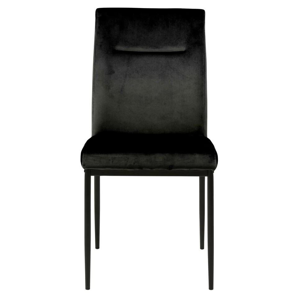 Sohome Eetkamerstoel - Set Van 2 - Paisley - Velvet - Zwart 4 Sohome Eetkamerstoel - Set Van 2 - Paisley - Velvet - Zwart - Image 2