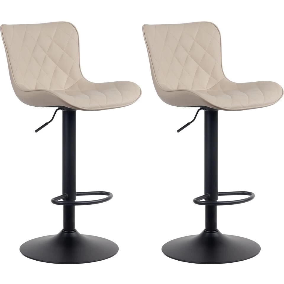 CLP Set Van 2 Barkrukken Emma Kunstleder Crème 3 CLP Set Van 2 Barkrukken Emma Kunstleder Crème