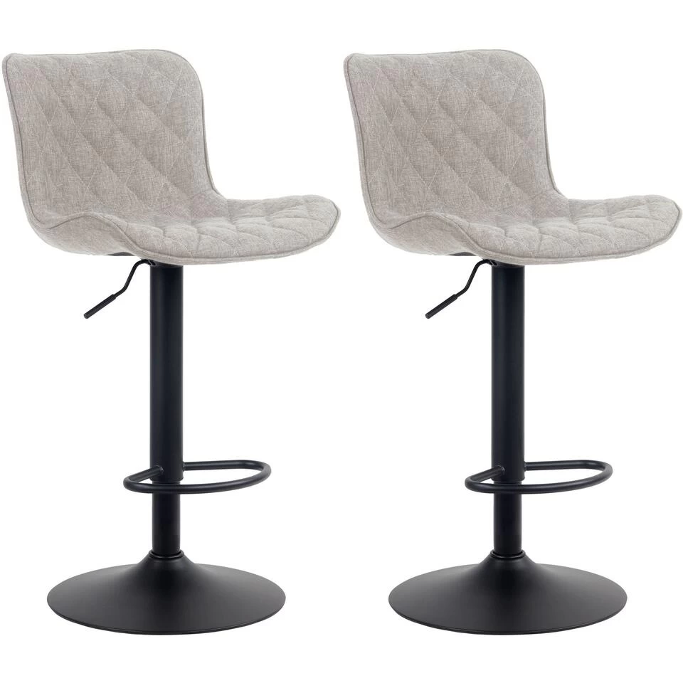 CLP Set Van 2 Barkrukken Emma Stof Taupe 3 CLP Set Van 2 Barkrukken Emma Stof Taupe