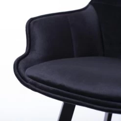 Giga Meubel - Barstoel Zwart - Velvet&Metaal - 49x53x92cm - Shannon -ZitMeester ComfortDesign 1000093217 0102