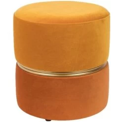 Puur Aneby Poef/krukje Geel - Stof - Multikleur