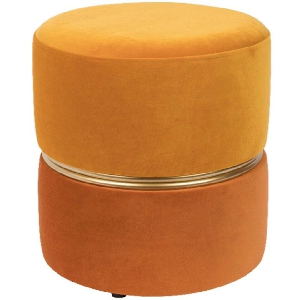 Puur Aneby Poef/krukje Geel - Stof - Multikleur 3 Puur Aneby Poef/krukje Geel - Stof - Multikleur