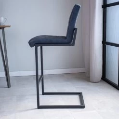 Set Van 2 Barkrukken Industrieel Ruben Blauw Zithoogte 78 Cm Kunstleder -ZitMeester ComfortDesign 1000093709 0103