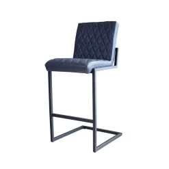 Set Van 2 Barkrukken Industrieel Ruben Blauw Zithoogte 78 Cm Kunstleder