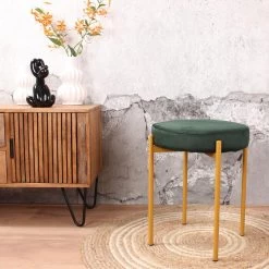 DS4U® Mika Velvet Kruk - Stof - Groen 6 DS4U® Mika Velvet Kruk - Stof - Groen -ZitMeester ComfortDesign 1000093827 0101