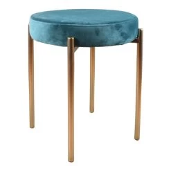 DS4U® Mika Velvet Kruk - Stof - Blauw -ZitMeester ComfortDesign 1000093828 0102