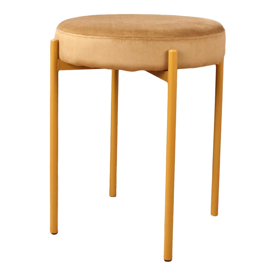 DS4U® Mika Velvet Kruk - Stof - Goudkleurig 3 DS4U® Mika Velvet Kruk - Stof - Goudkleurig