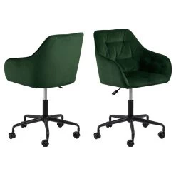 Sohome Bureaustoel Otto - Velvet - Forest Green