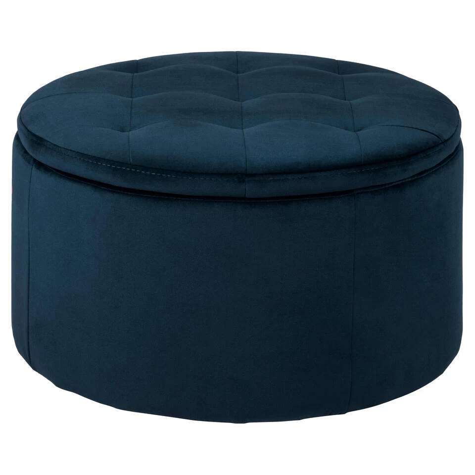 Sohome Poef Takeesha - Velvet - Blauw 3 Sohome Poef Takeesha - Velvet - Blauw