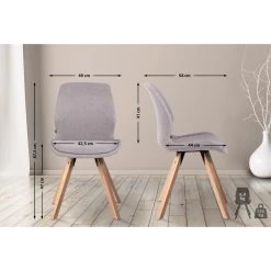 CLP Set Van 2 Eetkamerstoelen Luna Stof Zilverkleurig -ZitMeester ComfortDesign 1000095326 0101