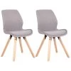 CLP Set Van 2 Eetkamerstoelen Luna Stof Zilverkleurig -ZitMeester ComfortDesign 1000095326