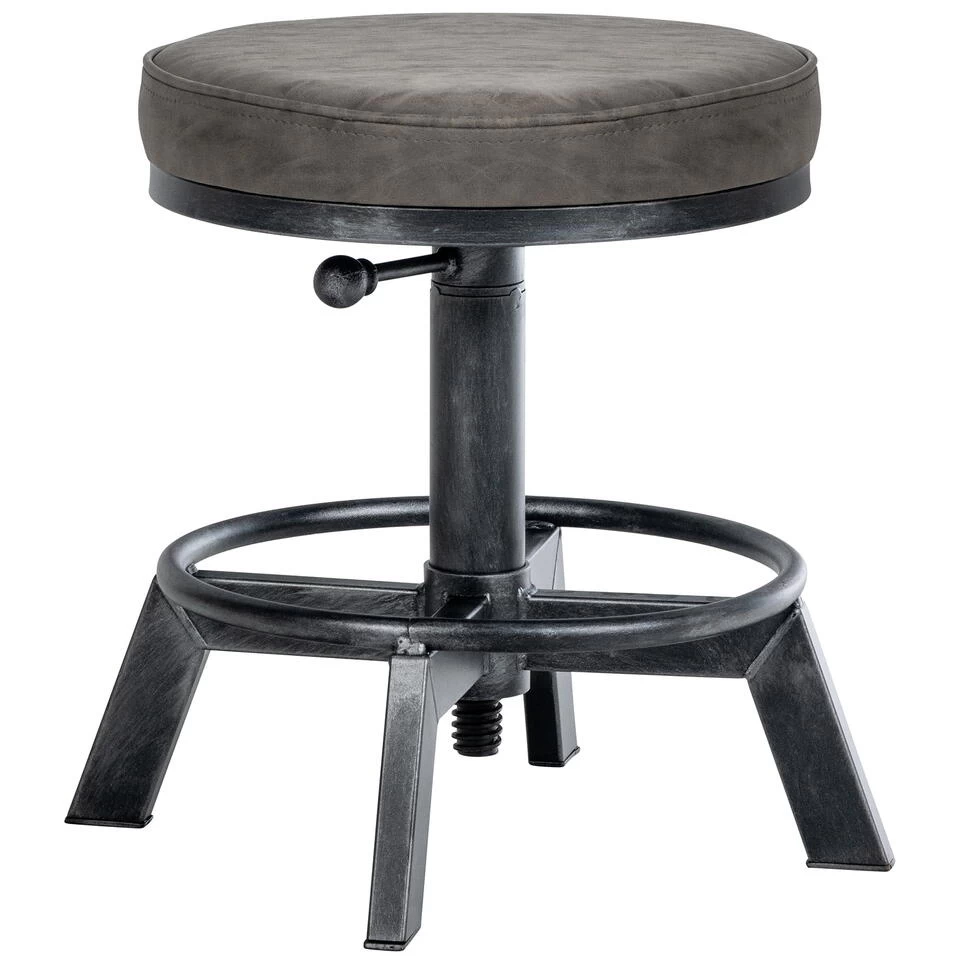 CLP Hocker Destin Kunstleder Zilverkleurig 5 CLP Hocker Destin Kunstleder Zilverkleurig - Image 3