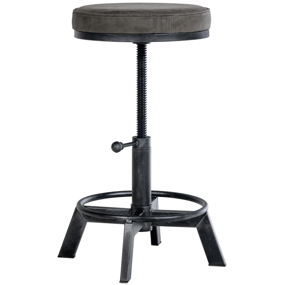 CLP Hocker Destin Kunstleder Zilverkleurig 6 CLP Hocker Destin Kunstleder Zilverkleurig - Image 4