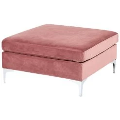 Beliani Ottomaan EVJA - Roze Fluweel