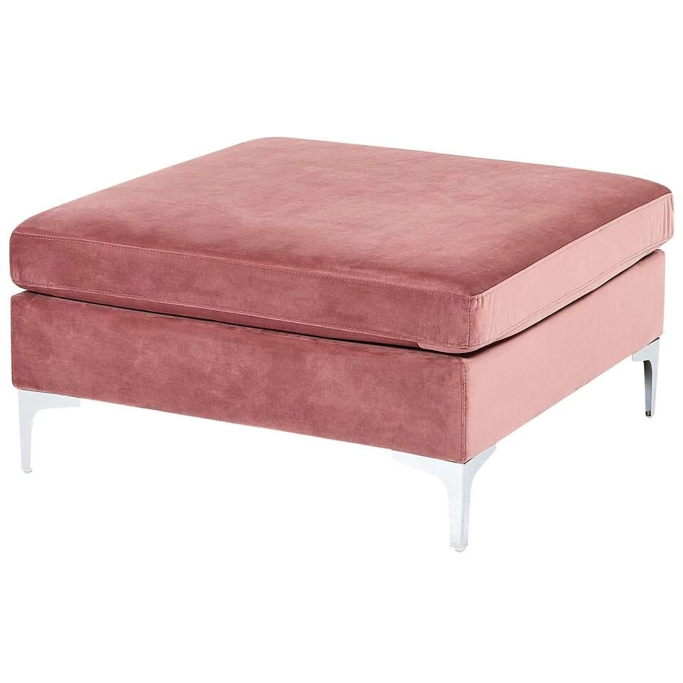 Beliani Ottomaan EVJA - Roze Fluweel 3 Beliani Ottomaan EVJA - Roze Fluweel