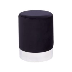 Beliani Poef BRIGITTE - Zwart Fluweel