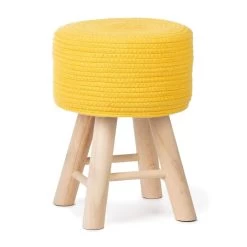 KidsDepot Kruk Iggy 29 Cm Katoen En Hout Geel