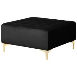 Beliani Ottomaan ABERDEEN - Zwart Fluweel