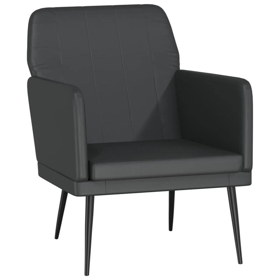 VidaXL Fauteuil 61x78x80 Cm Kunstleer Zwart 3 VidaXL Fauteuil 61x78x80 Cm Kunstleer Zwart
