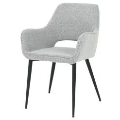 DS4U® Lenon Eetkamerstoel Bouclé - Stof - Grijs