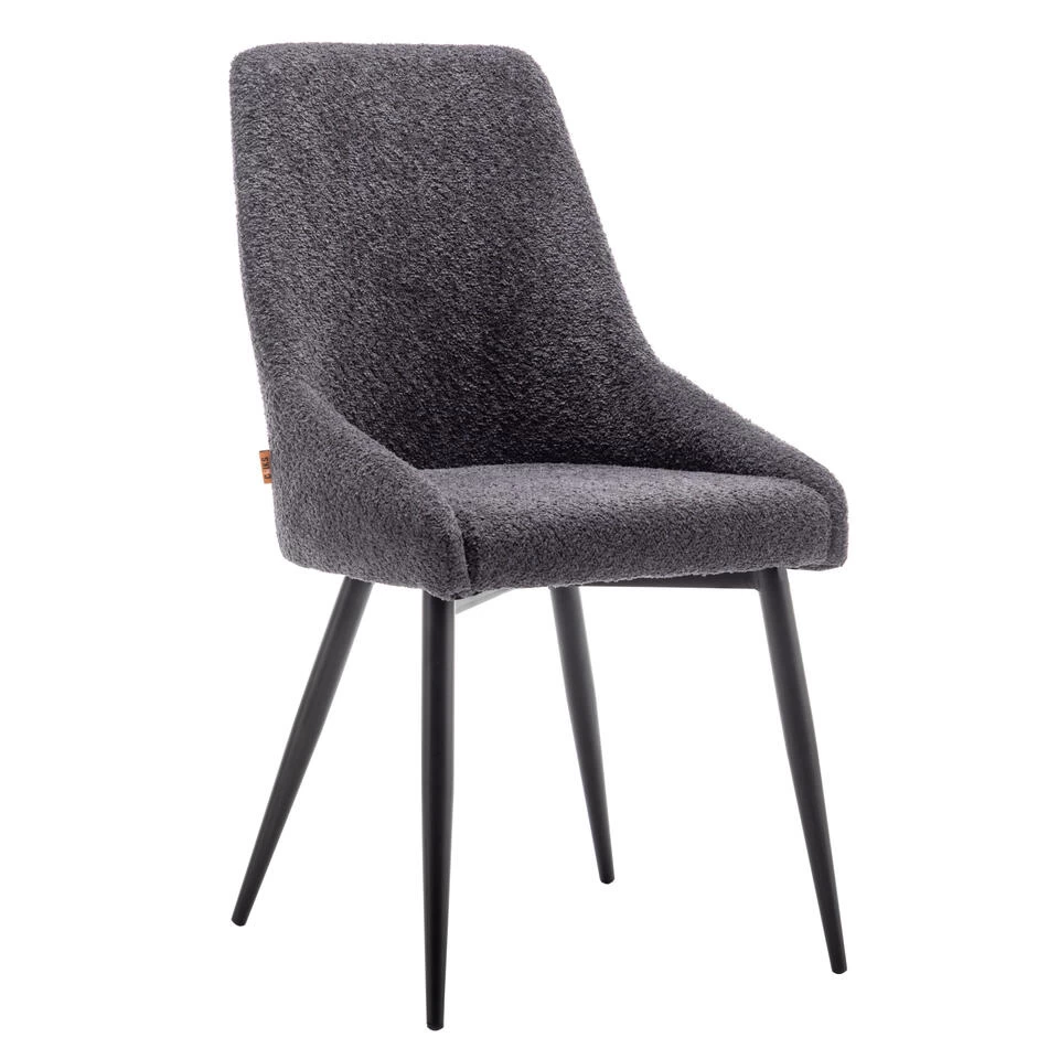 Furnihaus Eetkamerstoel Oscar Boucle Zwart 3 Furnihaus Eetkamerstoel Oscar Boucle Zwart