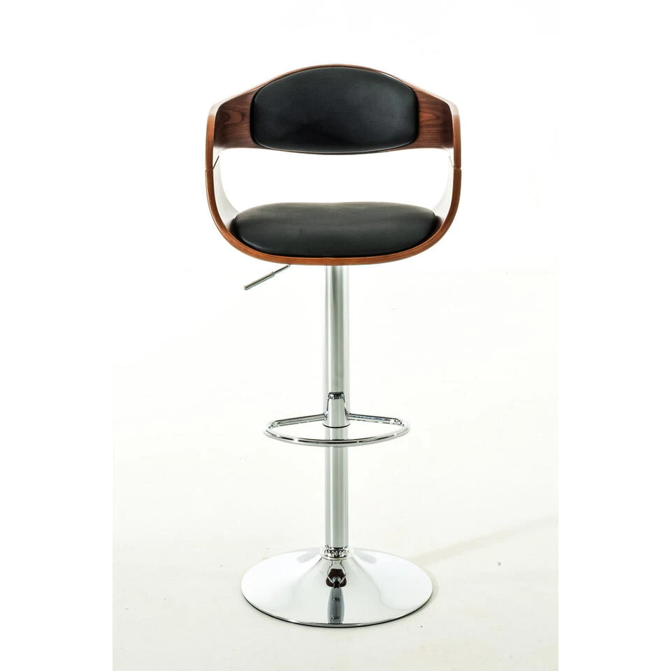 CLP Barkruk Kingston Kunstleder Walnoot Zwart 4 CLP Barkruk Kingston Kunstleder Walnoot Zwart - Image 2