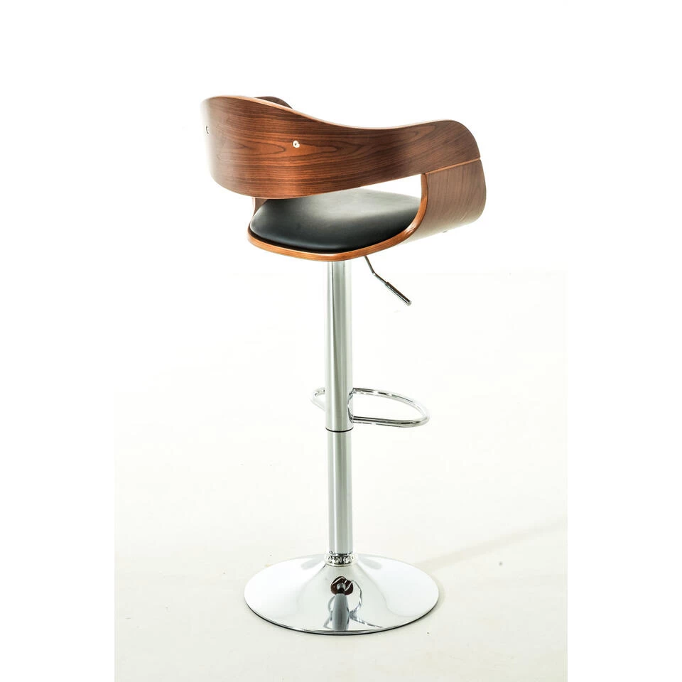 CLP Barkruk Kingston Kunstleder Walnoot Zwart 6 CLP Barkruk Kingston Kunstleder Walnoot Zwart - Image 4