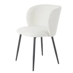 Eetkamerstoel Elyna Bouclé - Stof - Taupe