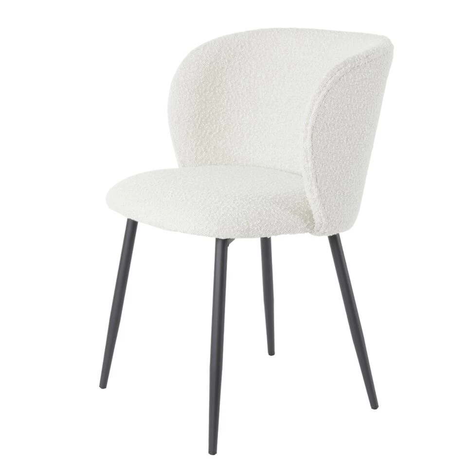 Eetkamerstoel Elyna Bouclé - Stof - Taupe 3 Eetkamerstoel Elyna Bouclé - Stof - Taupe