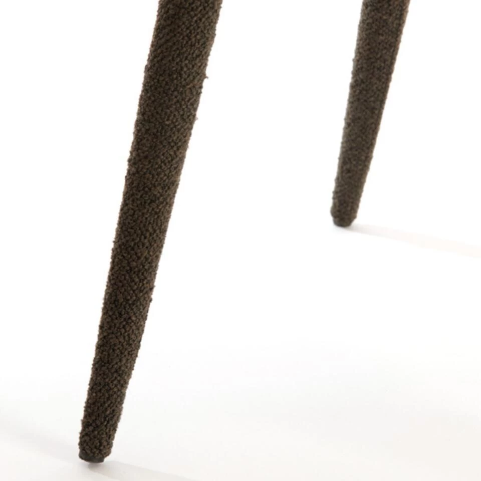 Djeslin Eetkamerstoel Donkerbruin - Stof - Bruin 4 Djeslin Eetkamerstoel Donkerbruin - Stof - Bruin - Image 2