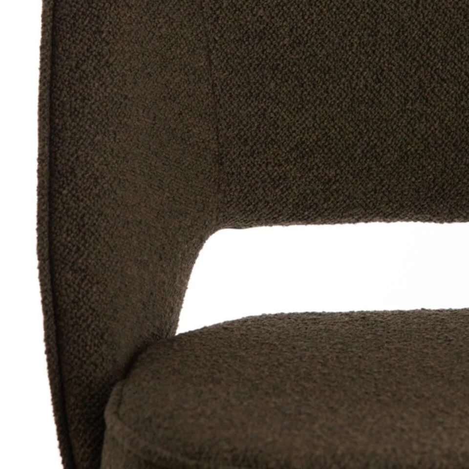 Djeslin Eetkamerstoel Donkerbruin - Stof - Bruin 6 Djeslin Eetkamerstoel Donkerbruin - Stof - Bruin - Image 4