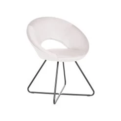 Beliani Fauteuil RACHEL - Beige Fluweel