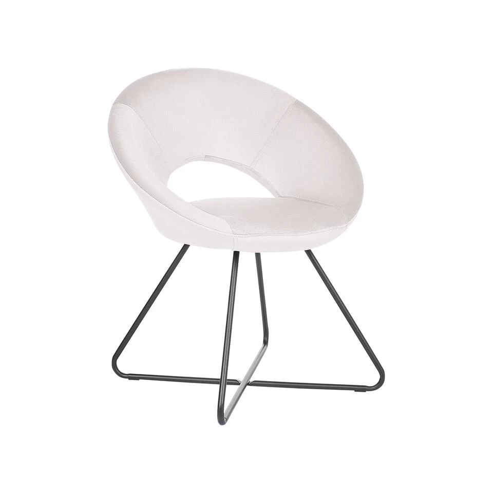 Beliani Fauteuil RACHEL - Beige Fluweel 3 Beliani Fauteuil RACHEL - Beige Fluweel