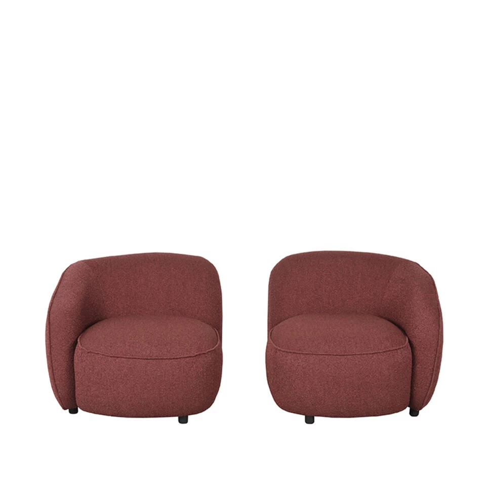 LABEL51 Fauteuil Livo Rechts - Winered - Boucle 6 LABEL51 Fauteuil Livo Rechts - Winered - Boucle - Image 4