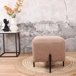 DS4U® Jorg Hocker 36x36x38cm - Stof - Bruin 5 DS4U® Jorg Hocker 36x36x38cm - Stof - Bruin -ZitMeester ComfortDesign 1000098382 0102