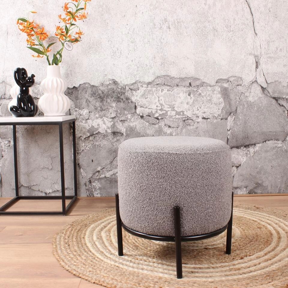 DS4U® Torben Hocker 35x38cm - Stof - Grijs 4 DS4U® Torben Hocker 35x38cm - Stof - Grijs - Image 2